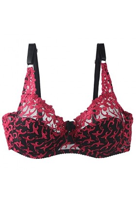 HANXIULIN Soutien-gorge grande taille pour femme - Sans coutures - Soutien-gorge en dentelle - Maintien sans armatures - Ferm