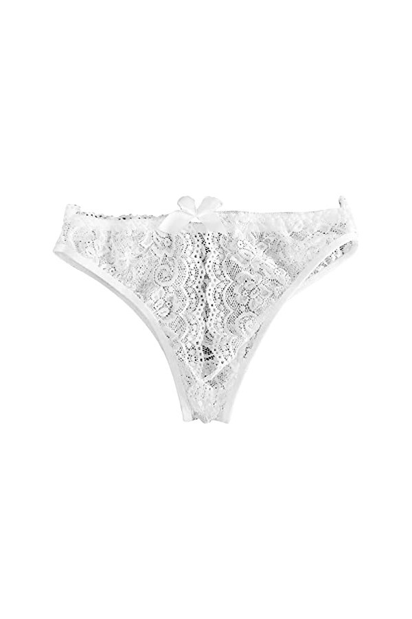 SUPTTING Culotte en Dentelle Sexy pour Femme, Creuse, Thong à Taille Basse