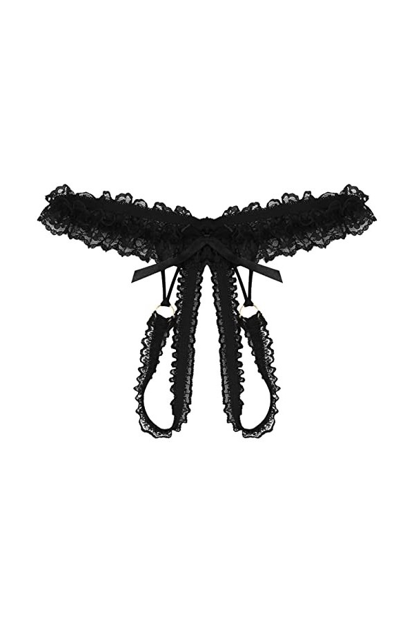 SUPTTING Taille Sexy Basse Briefs Ouvert Entrejambe Dentelle Culottes de Femme sous-Vêtements Culottes de Femme sous-Vêtement