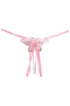 SUPTTING Culotte Sexy pour Femme avec Papillon Brodé, Perles de Massage, String à Taille Basse, Ouverture, Sequins