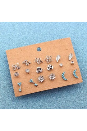 CLSSLVVBN 2 pièces boucles doreilles fleurs boucle doreille alliage Vintage rétro affichage Kit de loisirs bijoux noël Hall