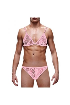 Lingerie érotique pour homme - Lingerie sexy pour homme - Slip en dentelle pour homme - Vêtements amusants - Ceinture serrée 