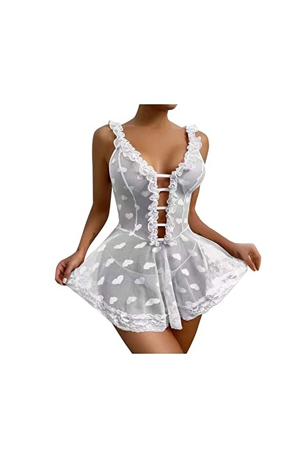 BaoDan Soutien-Gorge sans Armature Push Up String Femme Sexy Lingerie Erotisme et Hot Culotte Femme Sexy sous Vetement Sexy F