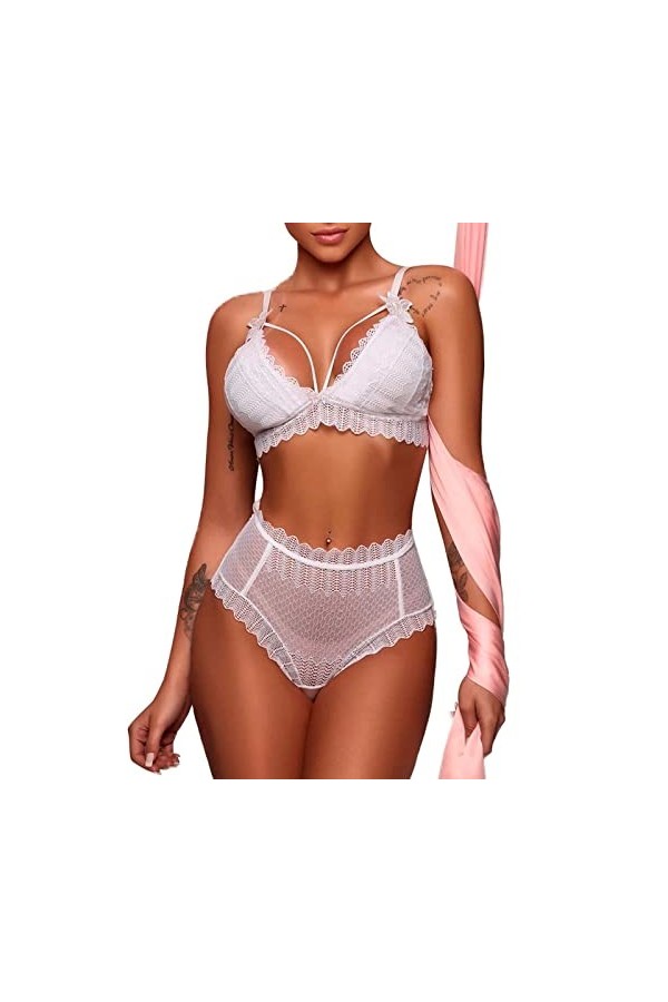 BaoDan Soutien-Gorge sans Armature Push Up String Femme Sexy Lingerie Erotisme et Hot Culotte Femme Sexy sous Vetement Sexy F