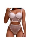 BaoDan Soutien-Gorge sans Armature Push Up String Femme Sexy Lingerie Erotisme et Hot Culotte Femme Sexy sous Vetement Sexy F