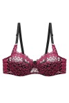 HANXIULIN Soutien-gorge en dentelle sans coutures pour femme - Soutien-gorge légèrement rembourré - Soutien-gorge à armatures
