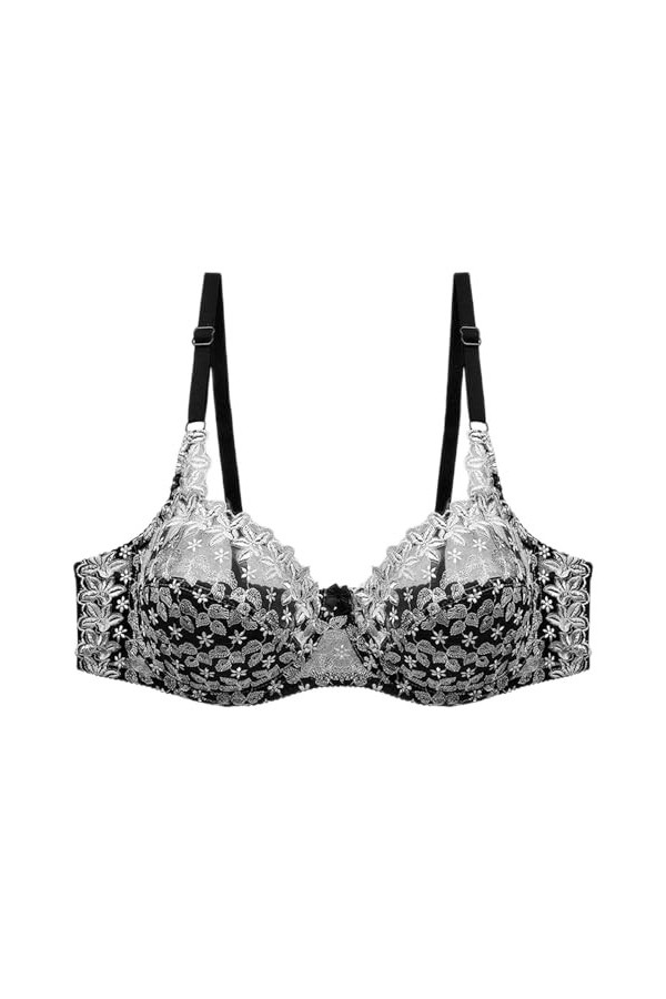 HANXIULIN Soutien-gorge en dentelle sans coutures pour femme - Soutien-gorge légèrement rembourré - Soutien-gorge à armatures