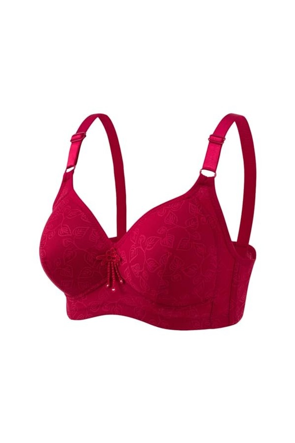 HANXIULIN Soutien-gorge à fermeture avant pour femme - Fermeture avant - Soutien-gorge sans push-up - Bretelles spaghetti - R