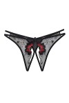 SUPTTING Culotte Thong à Taille Basse Sexy pour Femme, Broderie de Fleurs, Maille Transparente, sous-Vêtements Ouverts à l’En
