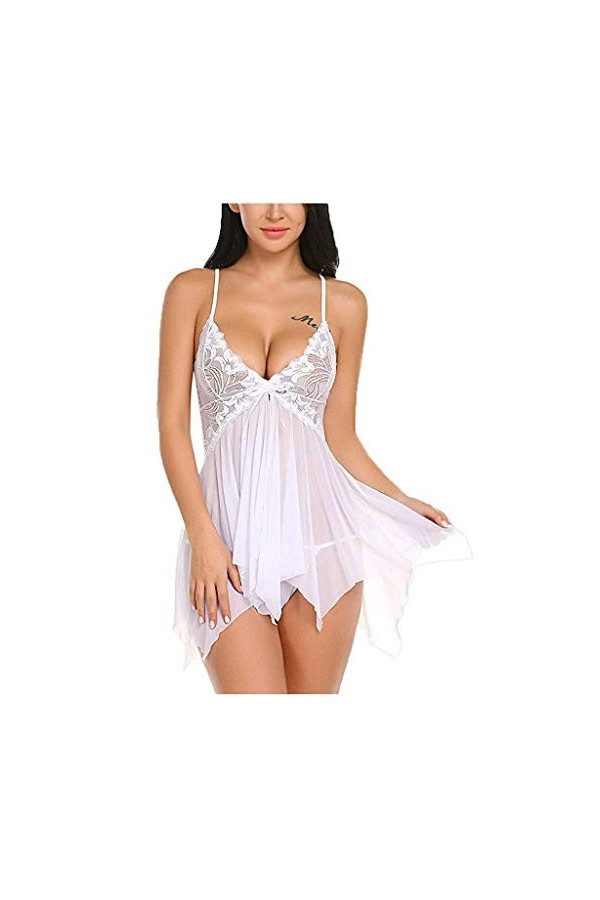 YANFJHV Dentelle pour enfants - Avec ceinture florale - Pour femme, Blanc., XXL