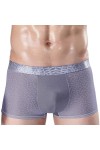 Mymyguoe Boxer pour homme en soie glacée - Sous-vêtements en maille transparente - Rétro - Respirant - Boxer en U convexe - D