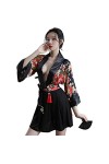 SINGUYUN Kimono japonais pour femme - Robe imprimée - Ensemble de lingerie sexy, Llt2213black, taille unique