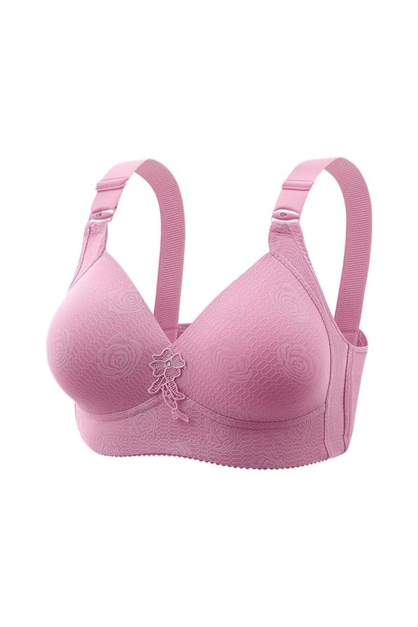 HANXIULIN Soutien-gorge en dentelle sans coutures pour femme - Soutien-gorge rembourré élégant sans armatures - Soutien-gorge
