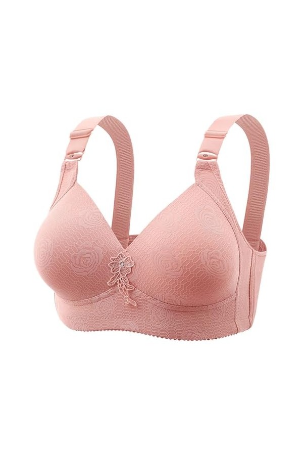 HANXIULIN Soutien-gorge en dentelle sans coutures pour femme - Soutien-gorge rembourré élégant sans armatures - Soutien-gorge