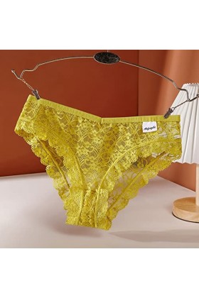 SUPTTING Femme Culotte en Dentelle Taille Moyenne Respirante Sexy Creuse Maille Culotte sous-Vêtements Féminins Culotte Slip 