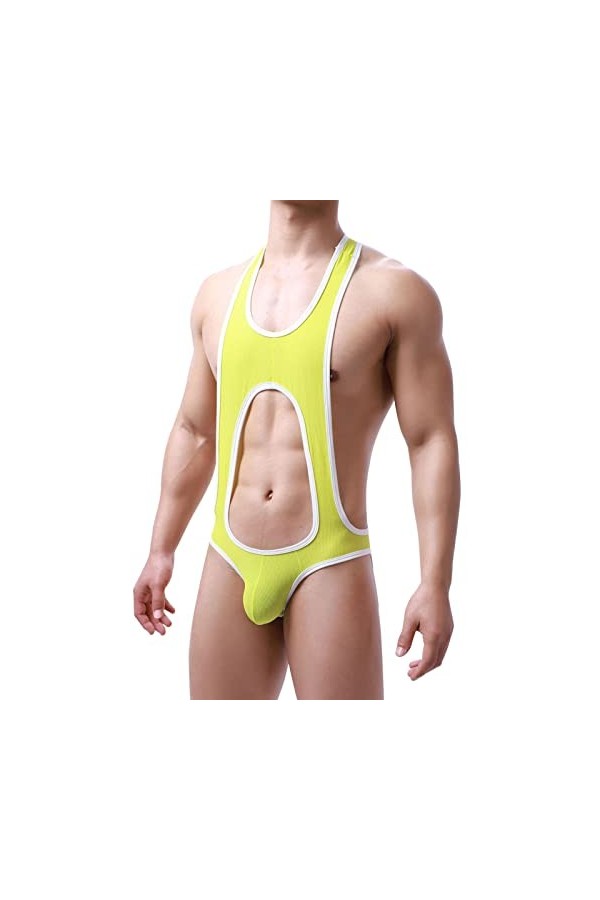 Duohropke Jockstrap Ouvert Sous-vêtements de lutte Singlet Body Straps Combinaison Maillot Leotard Sexy Mesh Vêtements de nui