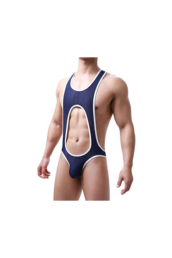 Duohropke Jockstrap Ouvert Sous-vêtements de lutte Singlet Body Straps Combinaison Maillot Leotard Sexy Mesh Vêtements de nui