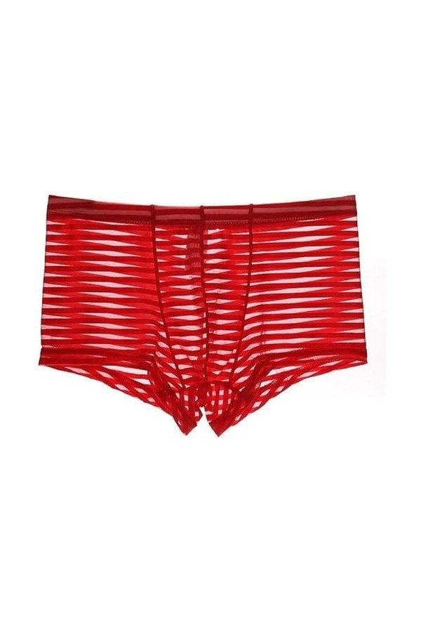 Générique Boxer Transparent à Rayures pour Hommes Slip Taille Basse translucide Pantalon Convexe en U Boxer Transparent et Re