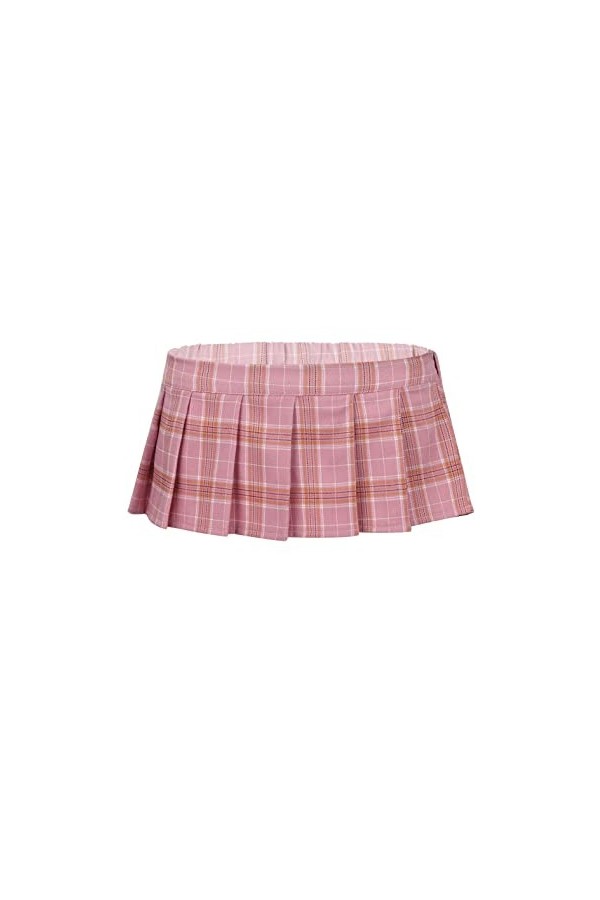 MSemis Femme Mini Jupe Plissée Plaid Sexy Schoolgirl Cosplay Lingerie Sexy Déguisement Étudiante Écolière Japonaise Uniforme 