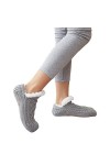 ZORQ Chaussettes pantoufles pour femmes - Chaussettes de chaussures dhiver à semelles souples antidérapantes - Chaussettes p