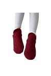 ZORQ Chaussettes pantoufles pour femmes - Chaussettes de chaussures dhiver à semelles souples antidérapantes - Chaussettes p