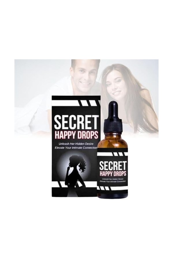 PleasurePeak Gouttes orales Secret Happy Drops pour femme, améliore la sensibilité et le plaisir, augmente les niveaux déner