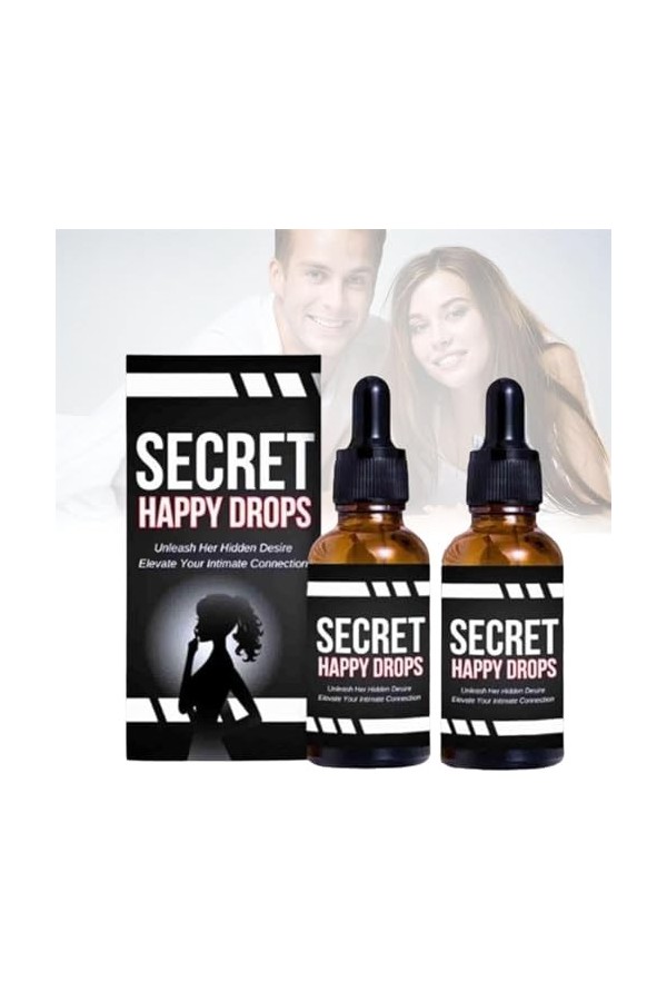 PleasurePeak Gouttes orales Secret Happy Drops pour femme, améliore la sensibilité et le plaisir, augmente les niveaux déner