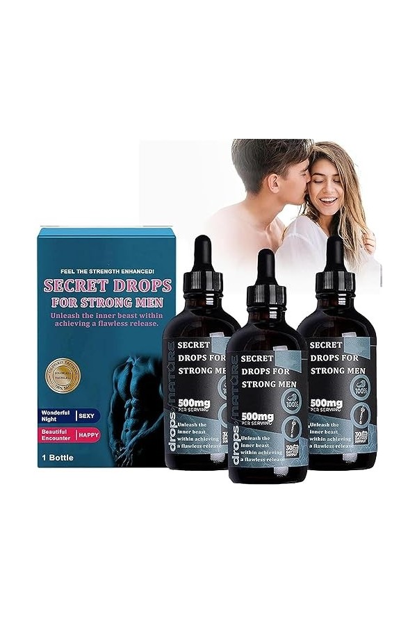 Gouttes secrètes pour hommes forts, gouttes orales, gouttes heureuses secrètes pour adultes, amélioration de la sensibilité e
