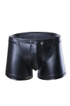 Duohropke Boxer effet mouillé pour homme - Brillant - En cuir verni - Sous-vêtements érotiques, 02 noir., XXL