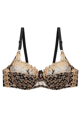 HANXIULIN Soutien-gorge en dentelle pour femme - Bustier - Demi-rembourré - Confortable - Soutien-gorge à armatures - Rembour