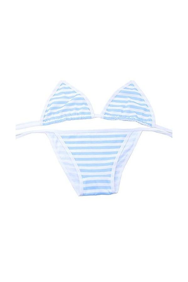 Ensemble de lingerie japonaise pour femme avec soutien-gorge et culotte, Mini bleu, taille unique