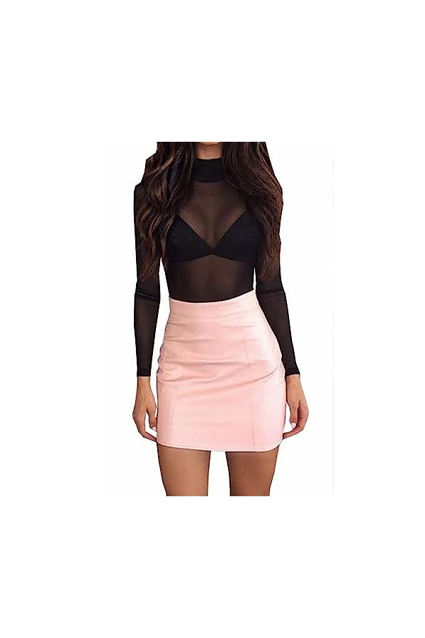 Loralie Crop Top Femme Manches Longues Transparent Tops Haut en Réille Fishnet Maille Sexy Erotique Clubwear Soirée Casual