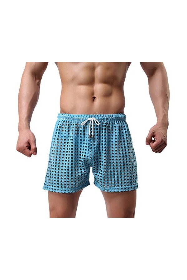 Mymyguoe Boxer pour homme - Sous-vêtements en maille - Collants en maille - Sous-vêtements courts transparents - Sous-vêtemen