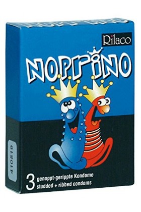 Rilaco Noprino Lot de 3 préservatifs roses avec nervures et picots