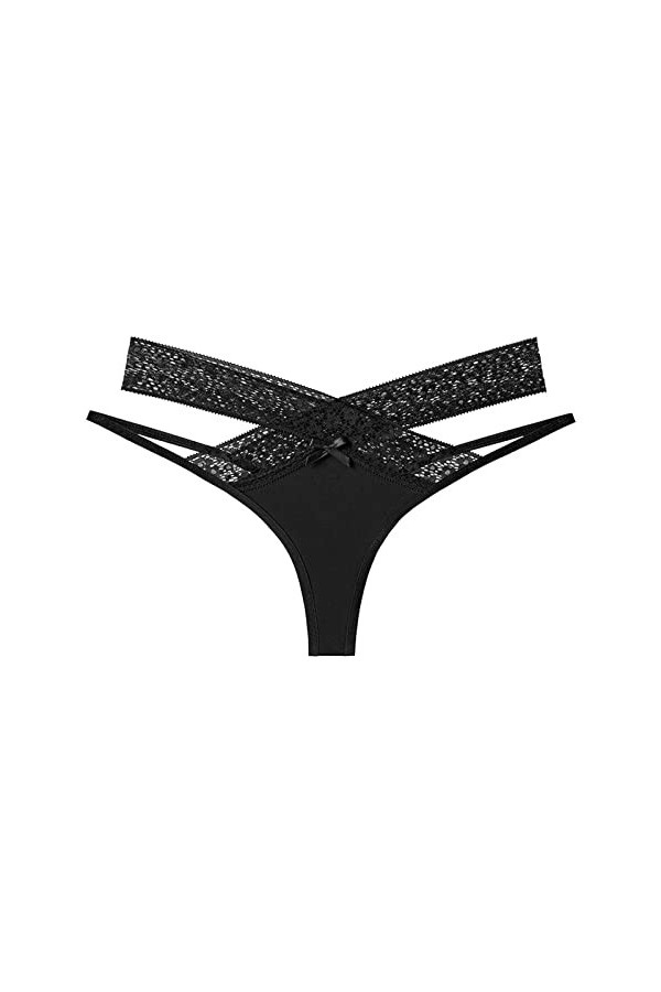 SUPTTING Culotte en Dentelle Florale Sexy pour Femme, Maille à Taille Basse, Creuse, Transparente, sous-Vêtements de Grande T