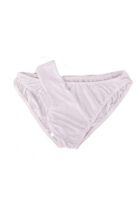MEGAHERZ Mens Erotic Panties Mens Sexy Underwear Transparent Ice Silk Opening Triangle Panties Elephant Pants Blanc 