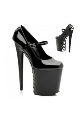 PROMI Talon Aiguille Talons Aiguilles Chaussures De Mode 20cm pour Femmes, Noires-Black||40