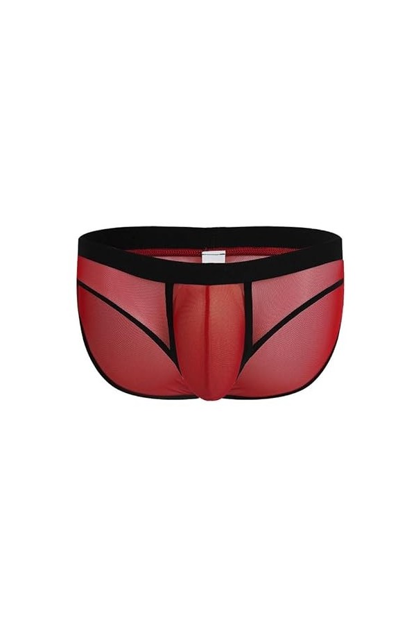 MEGAHERZ sous-vêtements Hommes Taille Basse Maille Respirante Pantalon Triangle Erotique Nylon Hommes Bleu,XL 