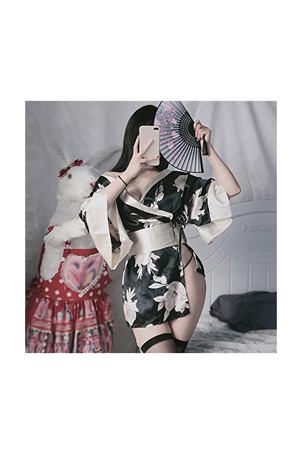 asdsad Japonais Kimono Cosplay Dress Girls Sexy Cosplay Sexy Lingerie Érotique Imprimé Style Traditionnel Robe Kawaii Tenue S