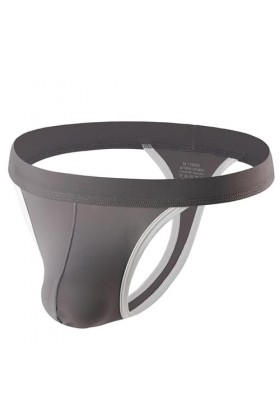 MEGAHERZ T-Shape en Soie glacée Transparente pour Hommes Short dété érotique pour Hommes Plus Size Gris foncé,L 