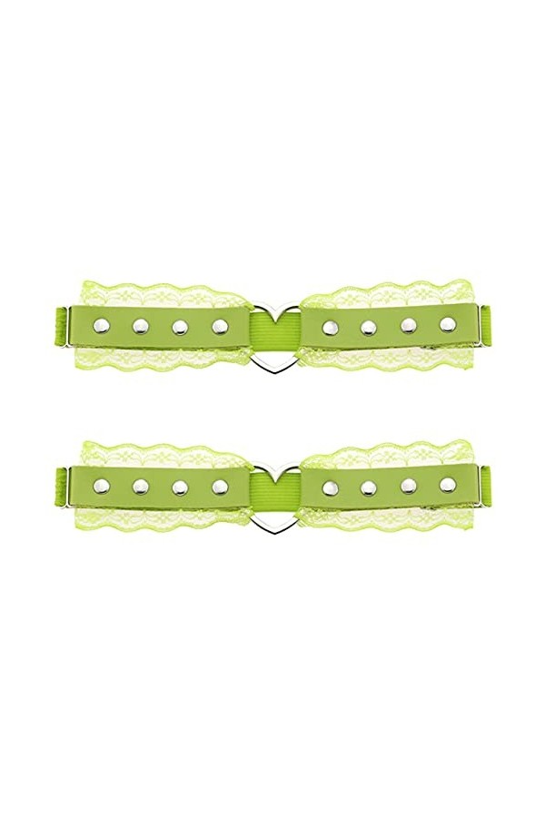Lot de 2 porte-jarretelles réglables en dentelle en forme de cœur pour femme
