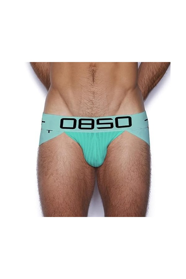 sous-vêtements Hommes Taille Basse String Sexy Coton Creux U Convexe fessier Lifting Double Thong Dos Culotte Creuse Noir,M 