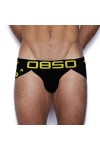 sous-vêtements Hommes Taille Basse String Sexy Coton Creux U Convexe fessier Lifting Double Thong Dos Culotte Creuse Noir,M 