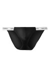 MEGAHERZ Culotte Homme Couleur Unie Stretch Sexy Taille Basse Ice Silk High Cross Thong Fitness Sports Comfortable Triangle S