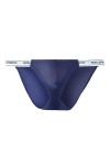 MEGAHERZ Culotte Homme Couleur Unie Stretch Sexy Taille Basse Ice Silk High Cross Thong Fitness Sports Comfortable Triangle S