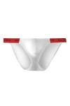 MEGAHERZ Culotte Homme Couleur Unie Stretch Sexy Taille Basse Ice Silk High Cross Thong Fitness Sports Comfortable Triangle S