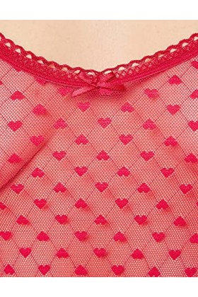 Iris & Lilly Ensemble de Lingerie en Dentelle Femme, Rouge Framboise, 40