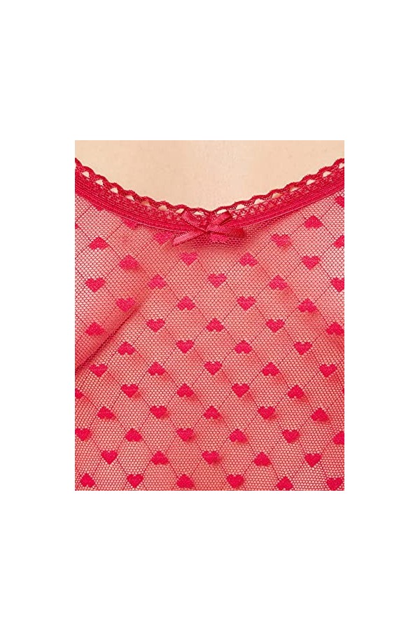 Iris & Lilly Ensemble de Lingerie en Dentelle Femme, Rouge Framboise, 40