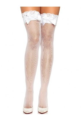 Leg Avenue Bas Douces Jarretières Blanc Taille Unique