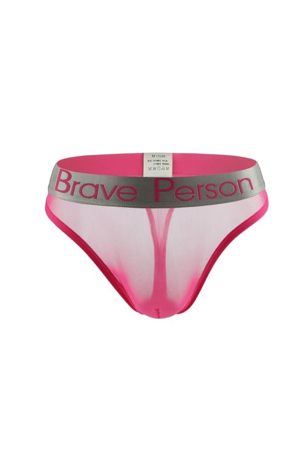 MEGAHERZ Shorts pour Hommes Thong en Maille Slip Sexy pour Hommes Noir,L 